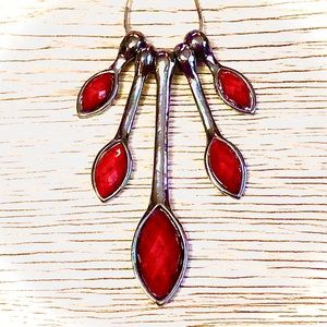 Gothic Red and Metal Jeweled Necklace